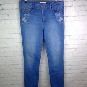Levi's Red Tab Floral Embroidered Skinny Jeans